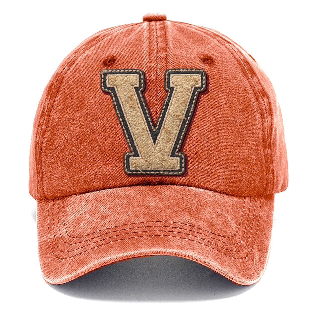 Varsity Chenille V Monogram Classic Cap – Terracotta Clay