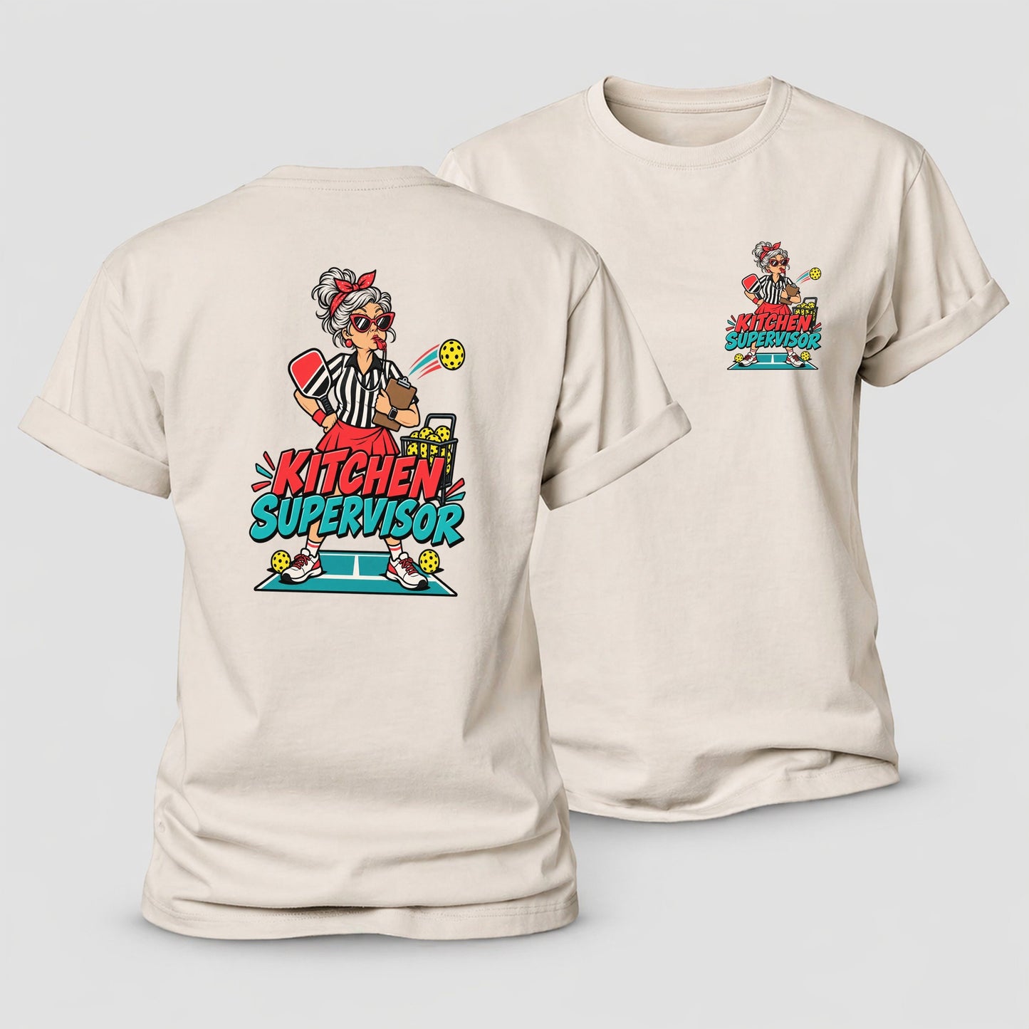 Kitchen Supervisor Pickleball Life Women's Cotton T-Shirt – Sand