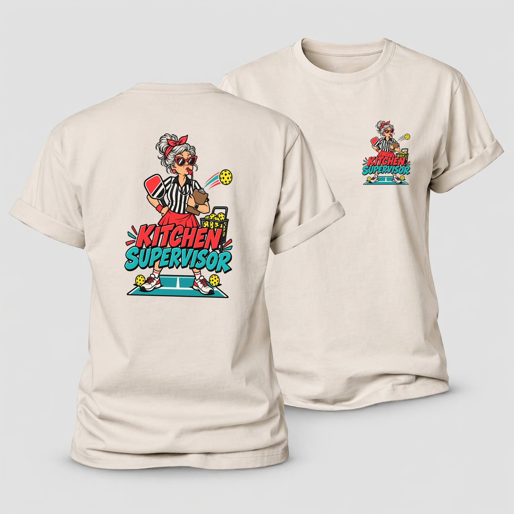 Kitchen Supervisor Pickleball Life Women's Cotton T-Shirt – Sand