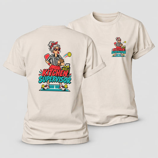 Kitchen Supervisor Pickleball Life Women's Cotton T-Shirt – Sand