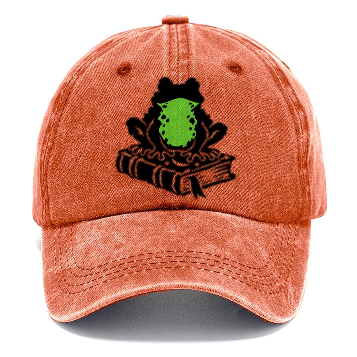 Familiar Toad On A Spellbook Witch Magic Classic Cap – Terracotta Clay