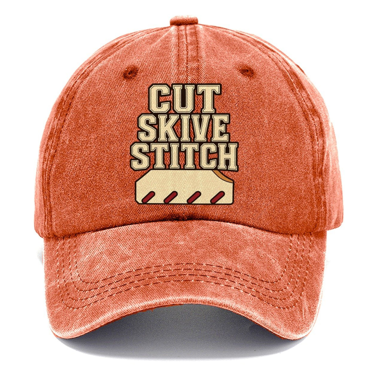 Cut Skive Stitch Leathercraft Classic Cap – Terracotta Clay