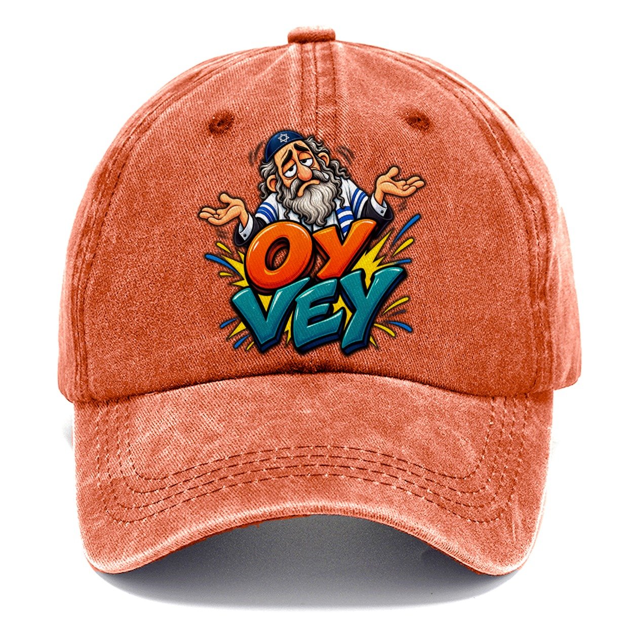 Oy Vey Drama Judaism Heritage Classic Cap – Terracotta Clay