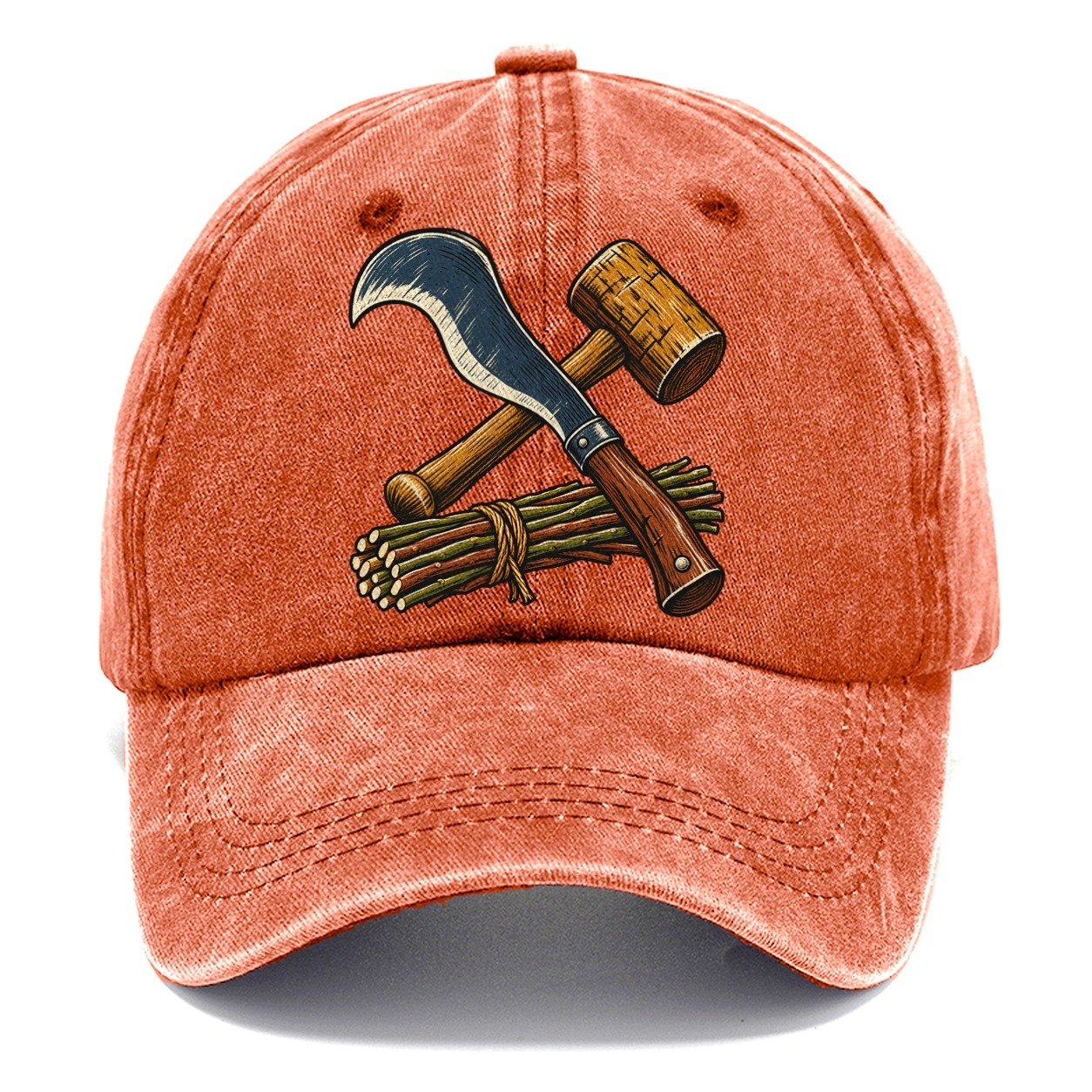 Hedgelayer Billhook Mallet And Hazel Rods Uk Culture Heritage Classic Cap – Terracotta Clay