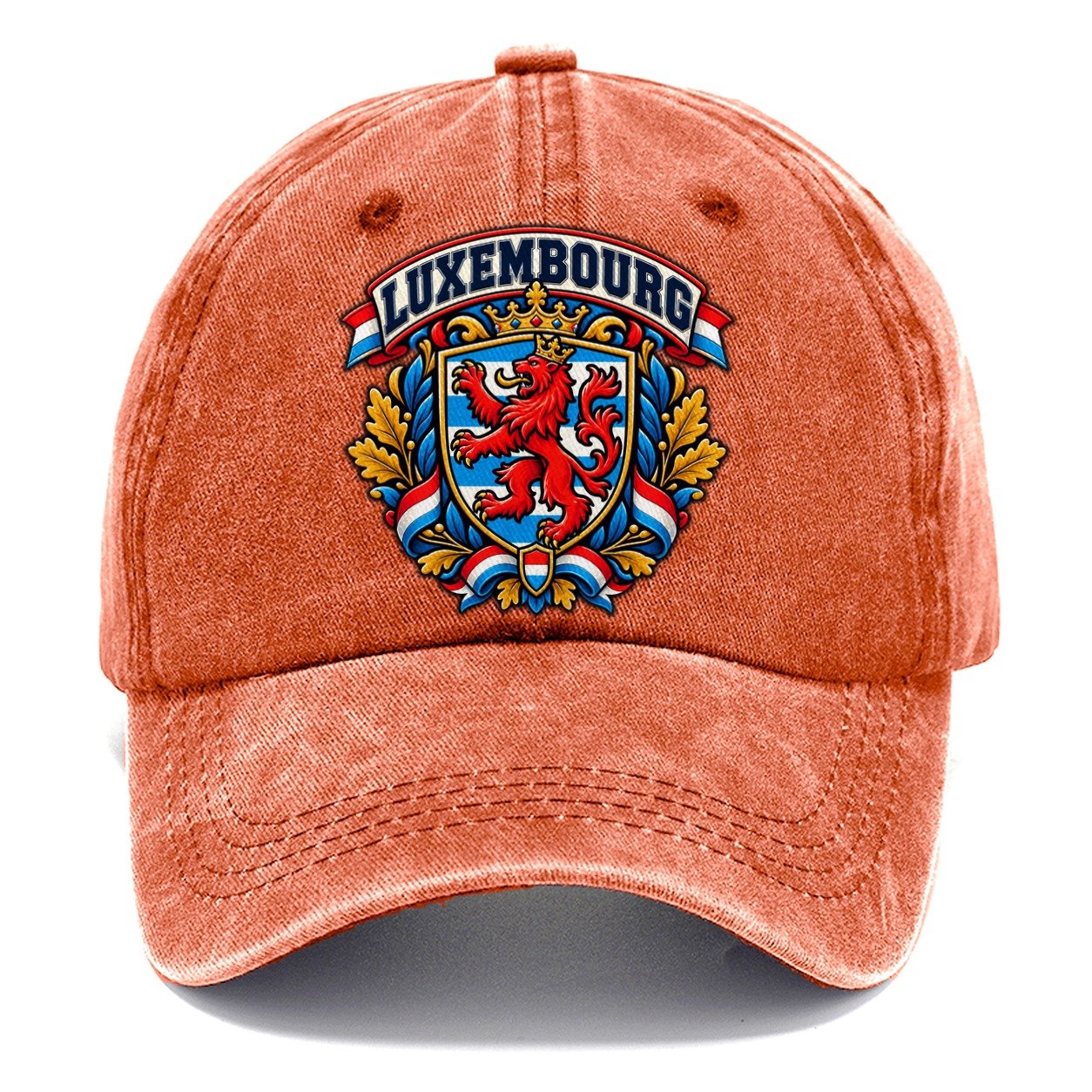 Luxembourg Retro Badge Country Logos Classic Cap – Terracotta Clay