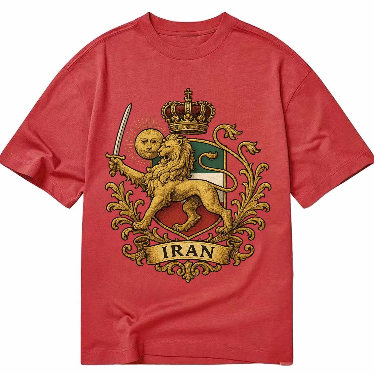 Royal Iran Coat Of Arms Classic T-shirt – Red