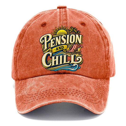 Pension And Chill Retired Living Classic Cap – Terracotta Clay