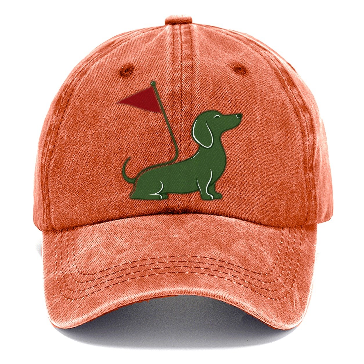 Golf Dachshund Flag Classic Cap – Terracotta Clay