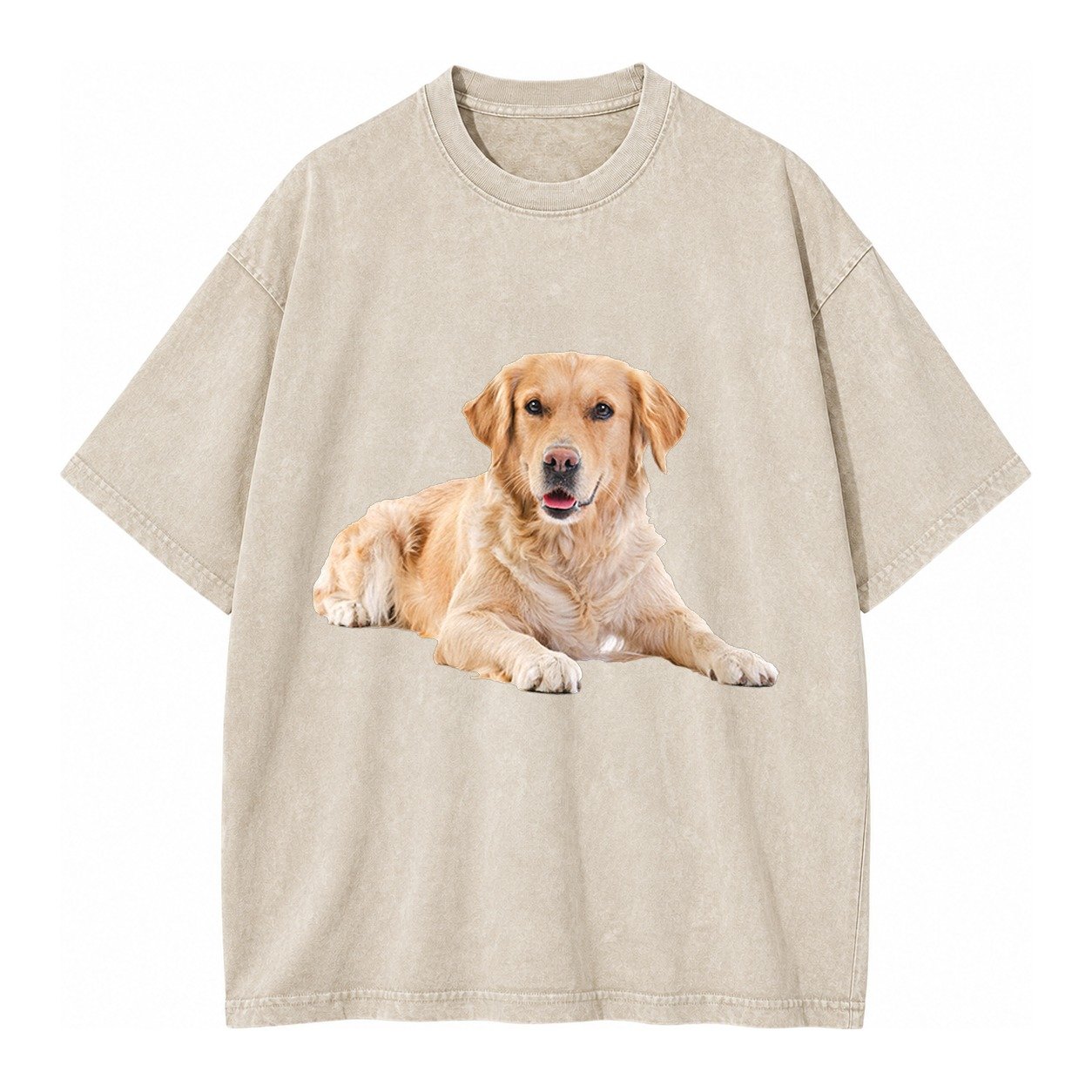 Golden Retriever Laying Dow Vintage T-shirt – Off White