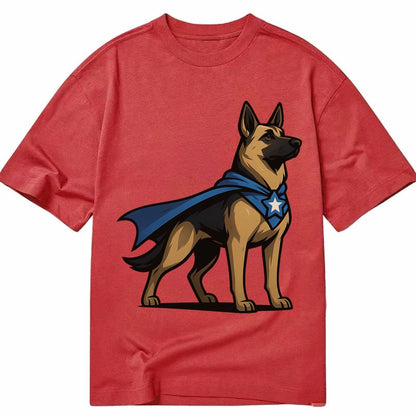 German Shepherd Patriotic Hero Standing Alert On Four Paws S Classic T-shirt – Red