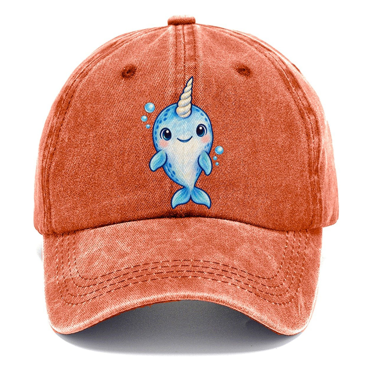 Narwhal Front Tusk Hello Sea Sprite Classic Cap – Terracotta Clay