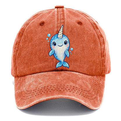 Narwhal Front Tusk Hello Sea Sprite Classic Cap – Terracotta Clay