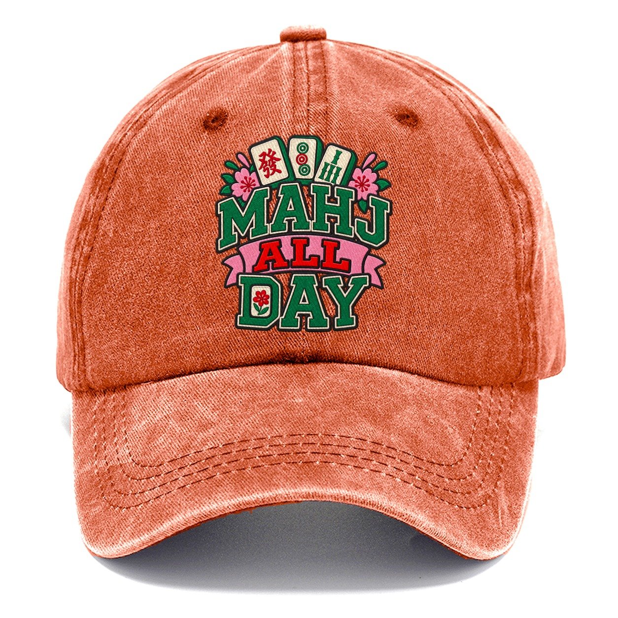 Mahj All Day Mahjong Game Night Classic Cap – Terracotta Clay