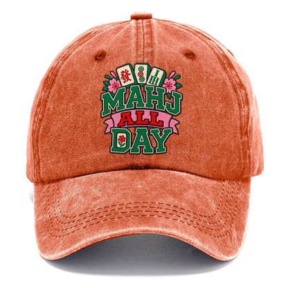 Mahj All Day Mahjong Game Night Classic Cap – Terracotta Clay