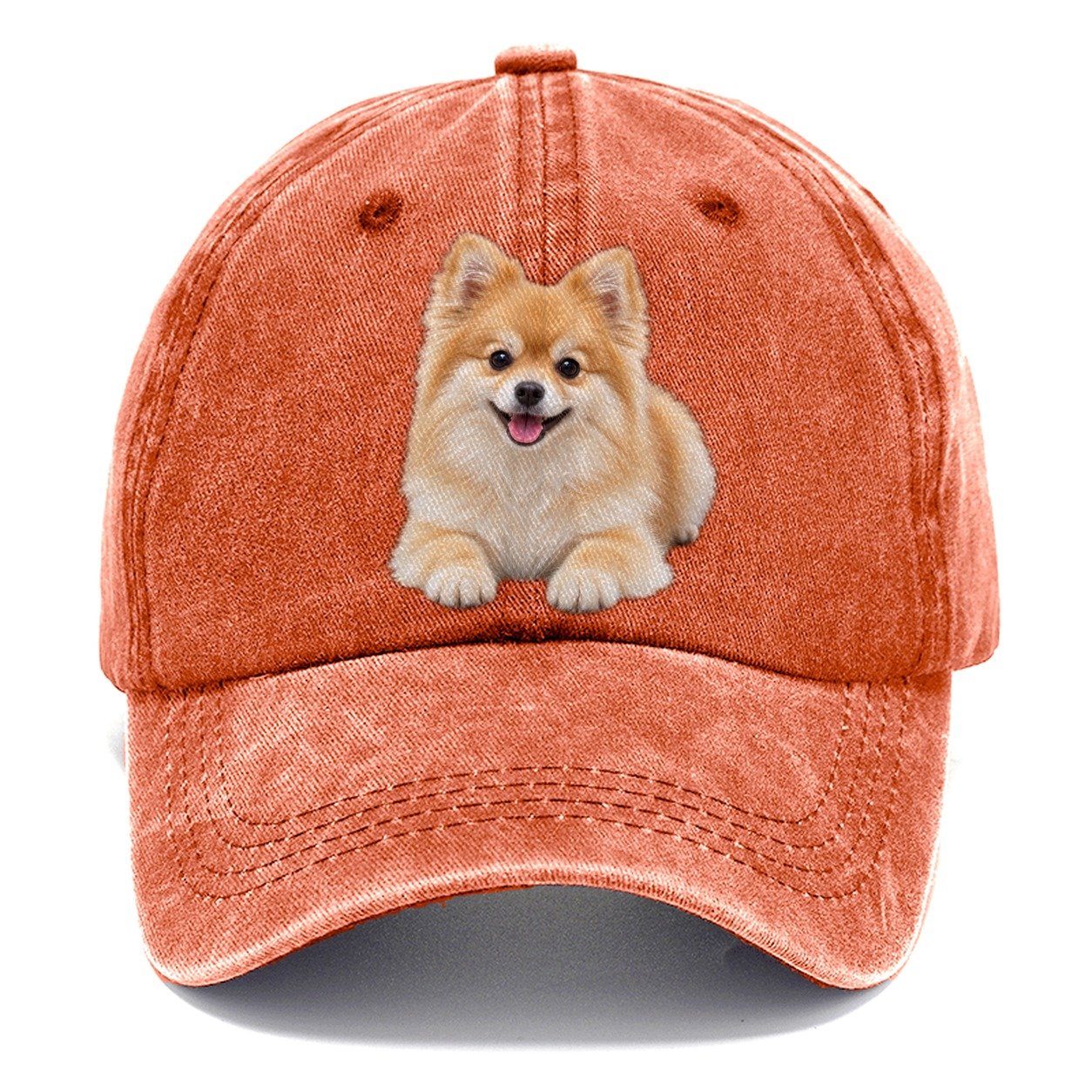 Pomeranian Lying Down Top Breeds Classic Cap – Terracotta Clay