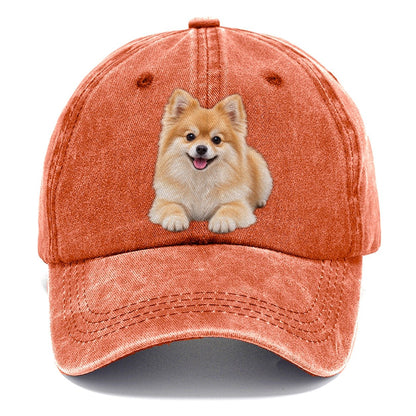 Pomeranian Lying Down Top Breeds Classic Cap – Terracotta Clay