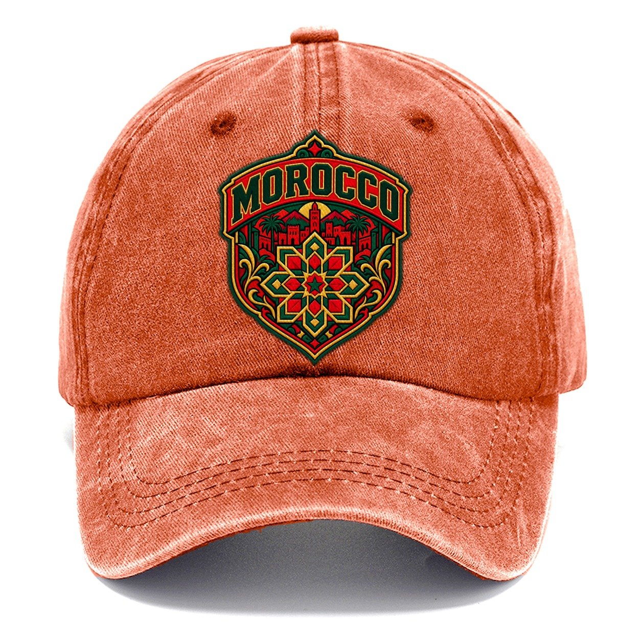 Morocco Retro Badge Country Logos Classic Cap – Terracotta Clay