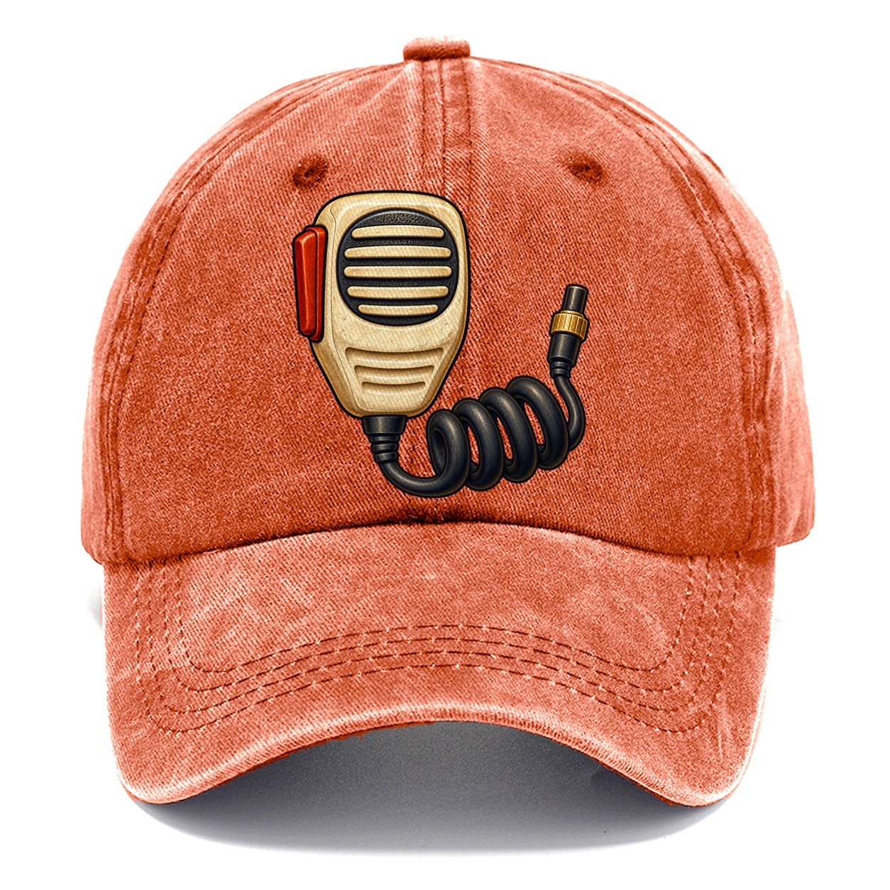Hand Mic And Coiled Cord Amateur Radio Classic Cap – Terracotta Clay