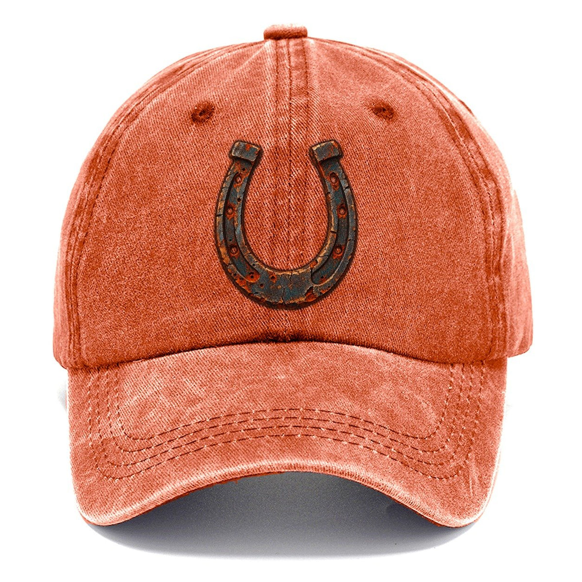 Lucky Horseshoe Worn Icon Classic Cap – Terracotta Clay