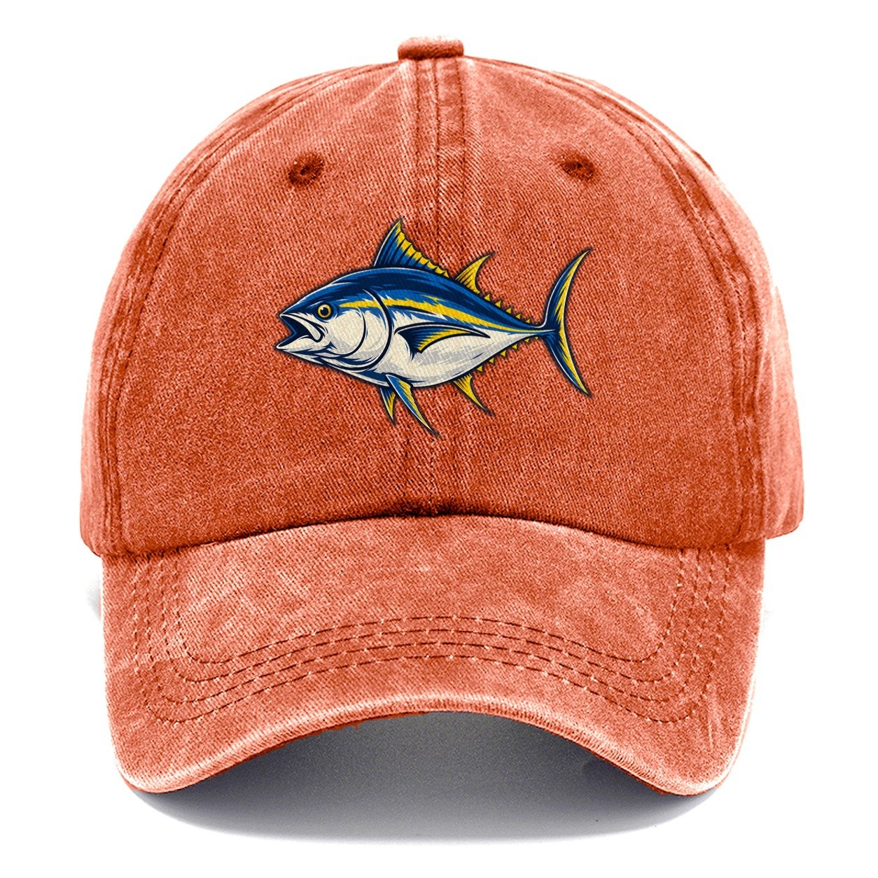 Tuna Silhouette Fishing Elegant Classic Cap – Terracotta Clay