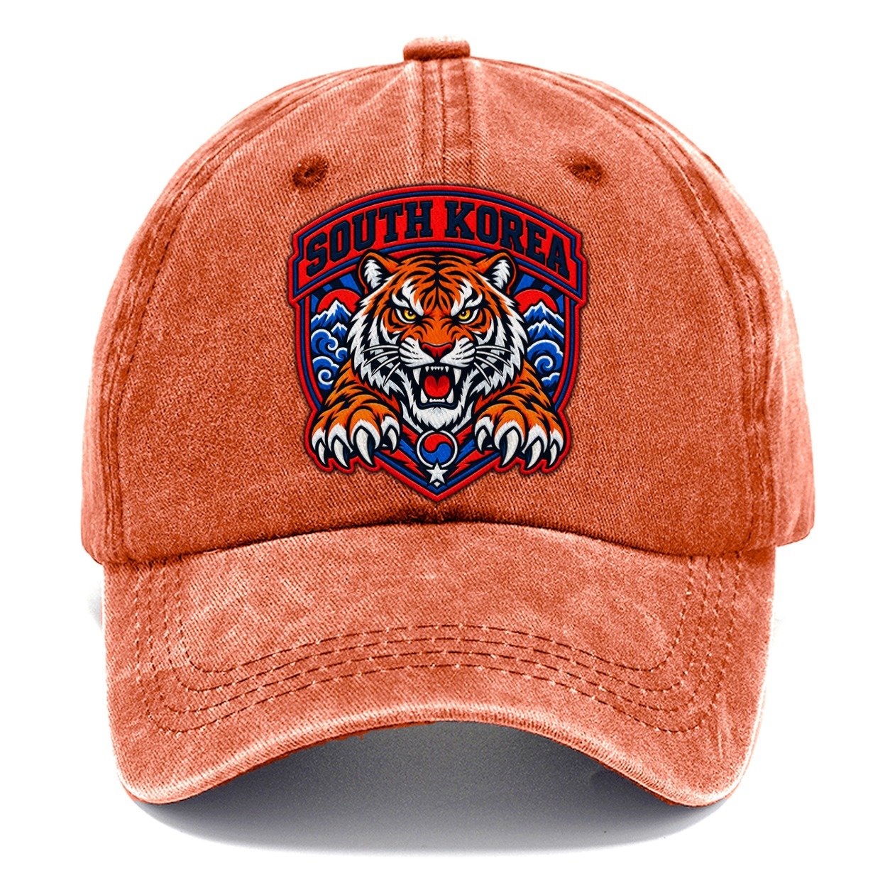 South Korea Retro Badge Country Logos Classic Cap – Terracotta Clay