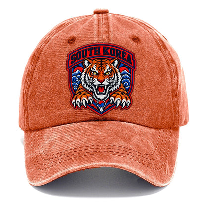 South Korea Retro Badge Country Logos Classic Cap – Terracotta Clay