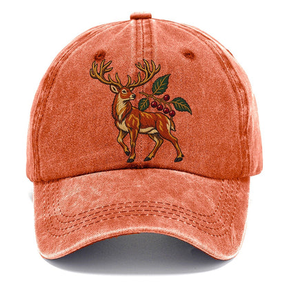 Red Deer And Rowan Berries Uk Culture Heritage Classic Cap – Terracotta Clay