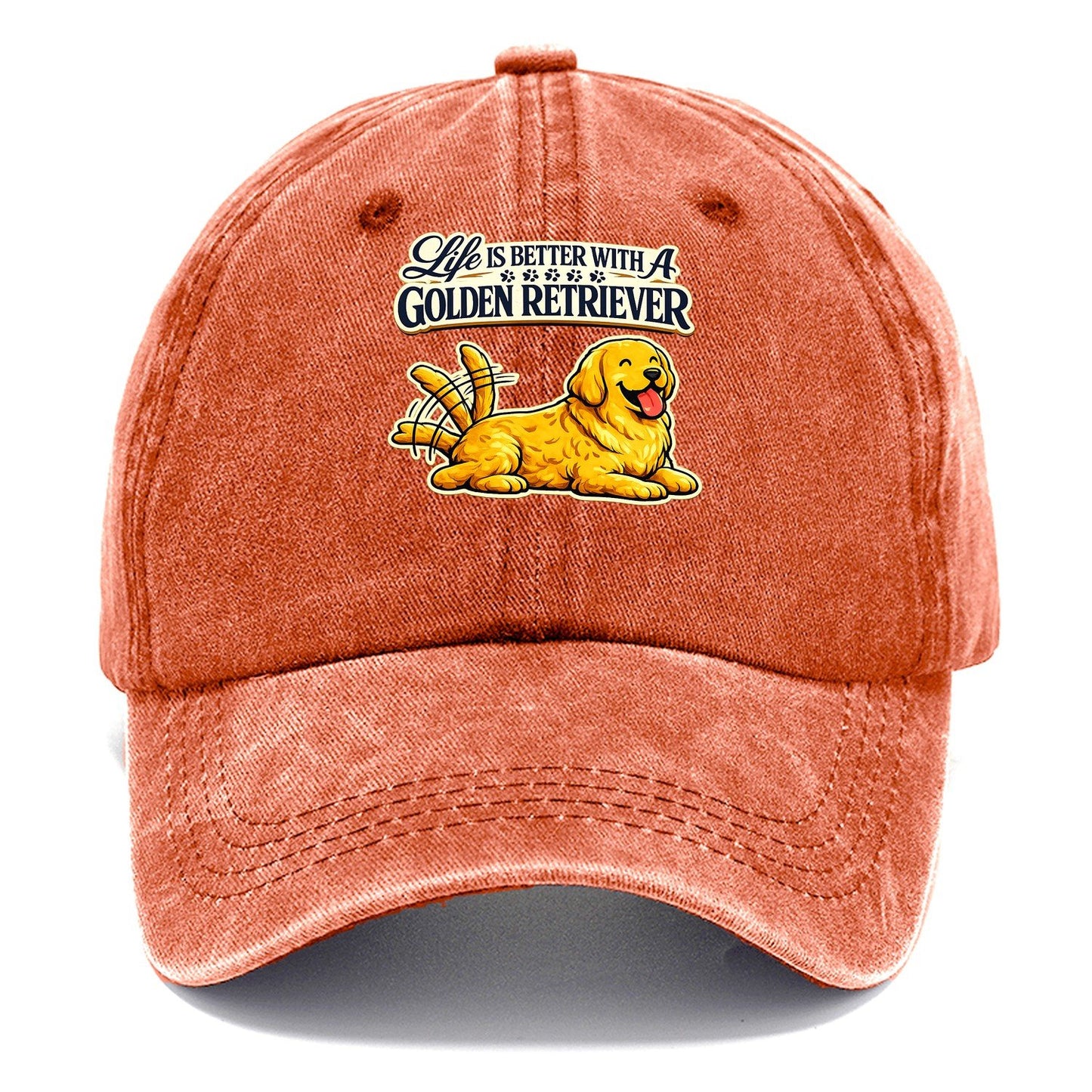 Life Is Better With A Golden Retriever Classic Cap – Terracotta Clay