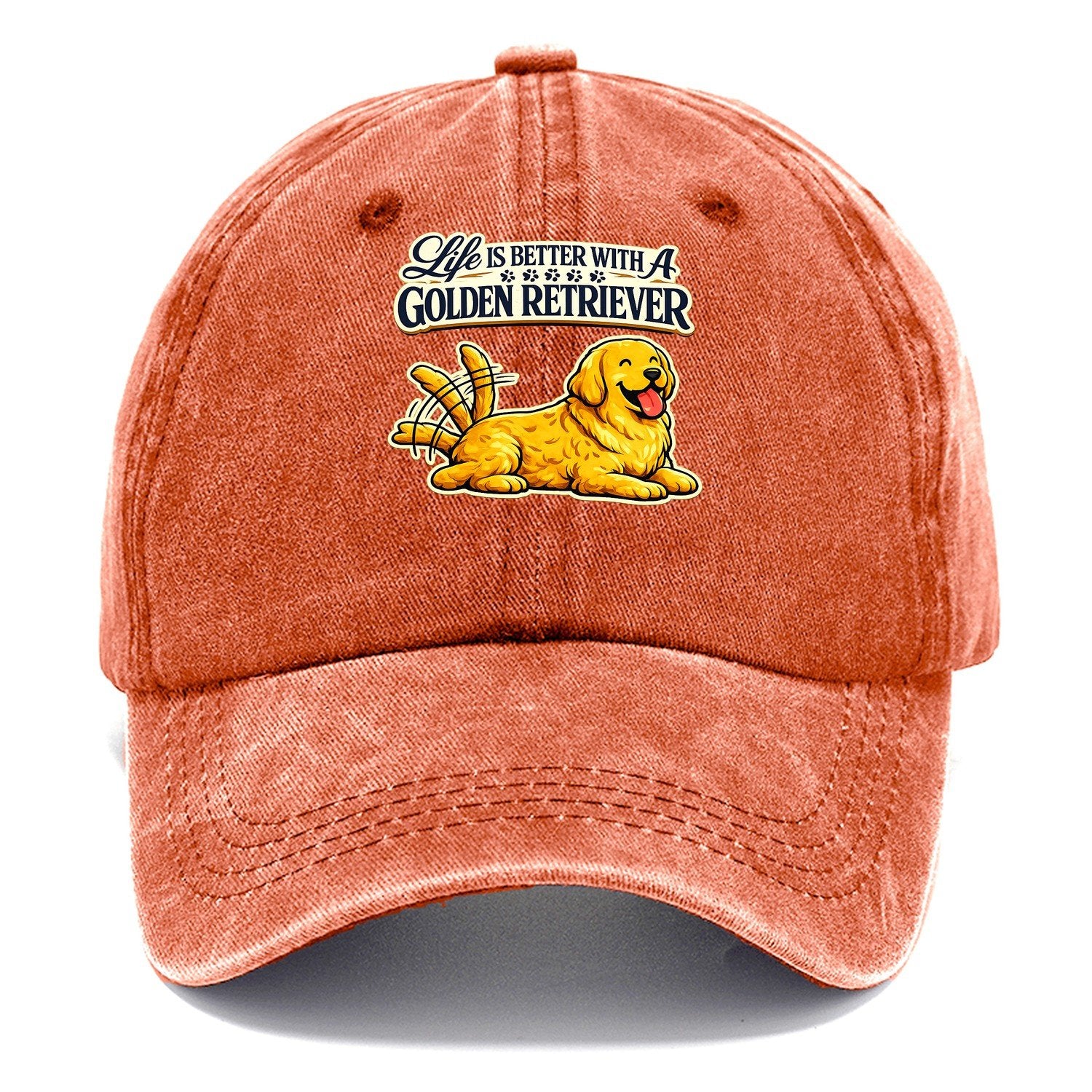 Life Is Better With A Golden Retriever Classic Cap – Terracotta Clay