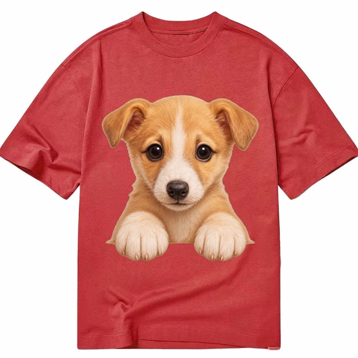 Whippet Fawn Colored Design Classic T-shirt – Red