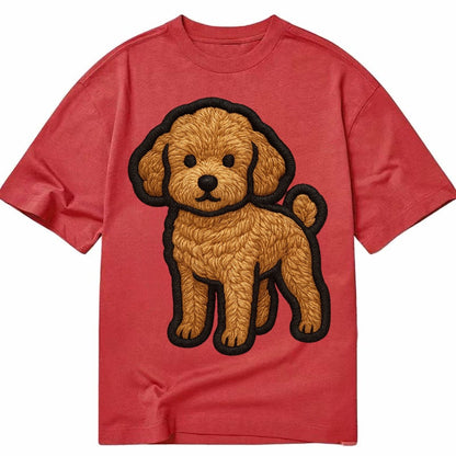 Toy Poodle Trendy Miniature Design With Thick Black Outline Classic T-shirt – Red