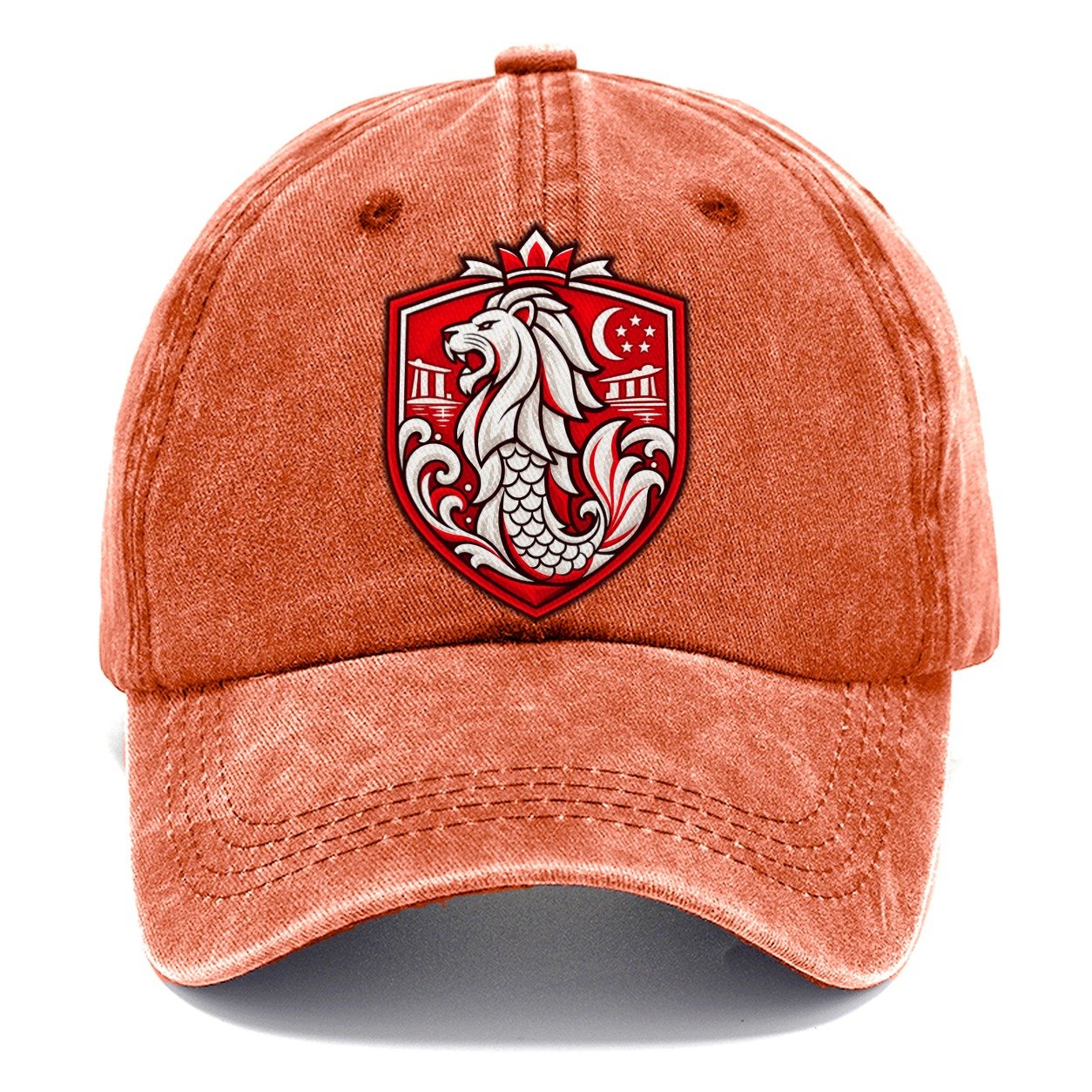 Singapore Minimal Emblem Country Logos Classic Cap – Terracotta Clay
