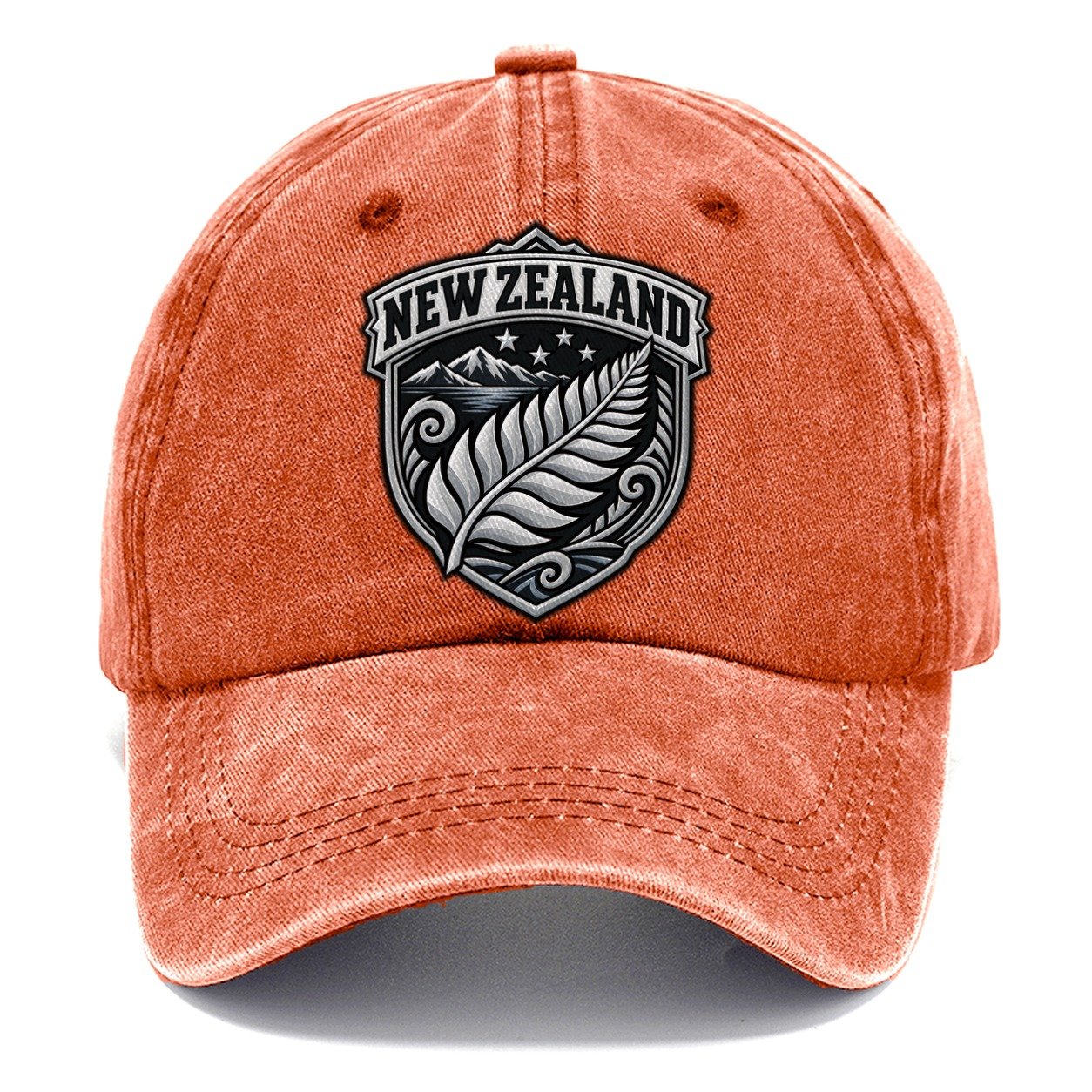 New Zealand Retro Badge Country Logos Classic Cap – Terracotta Clay