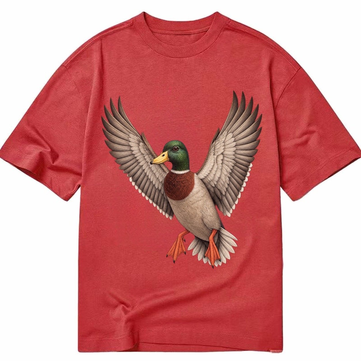 Mallard In Flight Classic T-shirt – Red