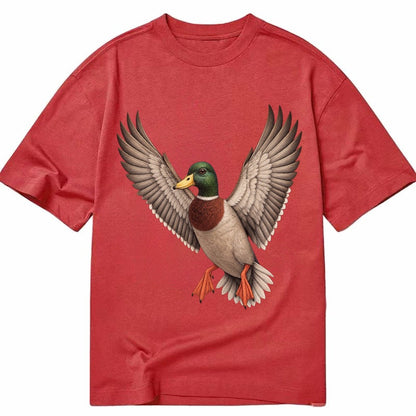 Mallard In Flight Classic T-shirt – Red