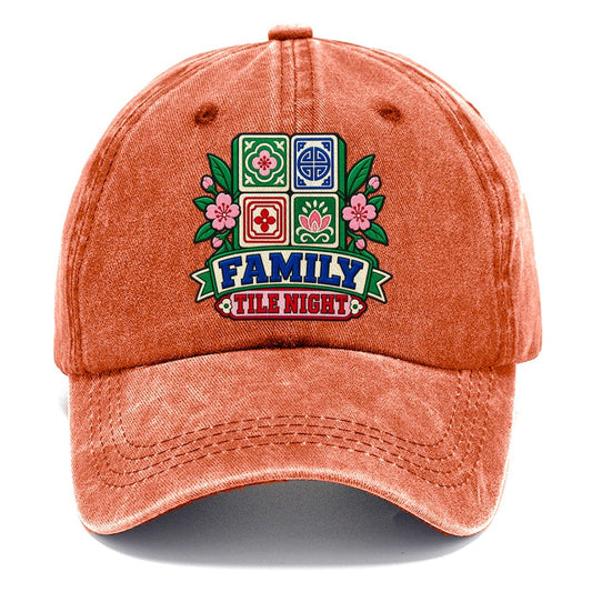 Family Tile Night Mahjong Game Night Classic Cap – Terracotta Clay