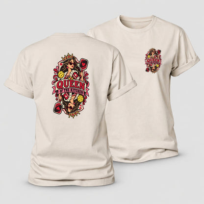Queen Of The Kitchen Pickleball Life Women's Cotton T-Shirt – Sand