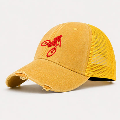 Mountain Biker Airborne Whip Micro Motion Mark Washed Trucker Hat – Yellow