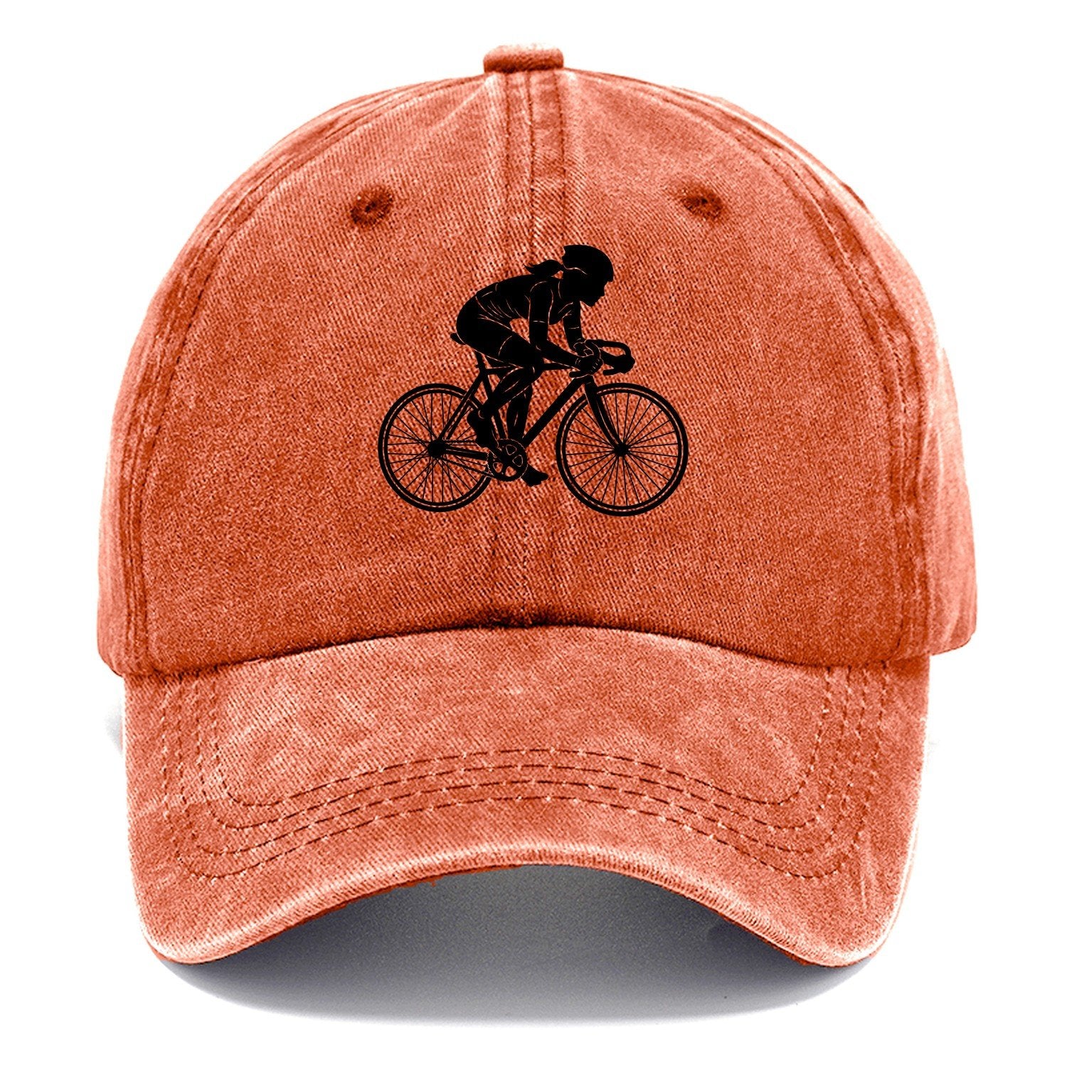 Cyclist Silhouette Classic Cap – Terracotta Clay