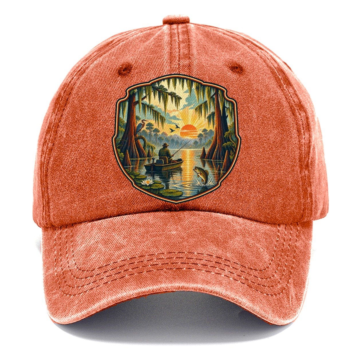 Bayou Cypress Still Water Fishing Club Classic Cap – Terracotta Clay