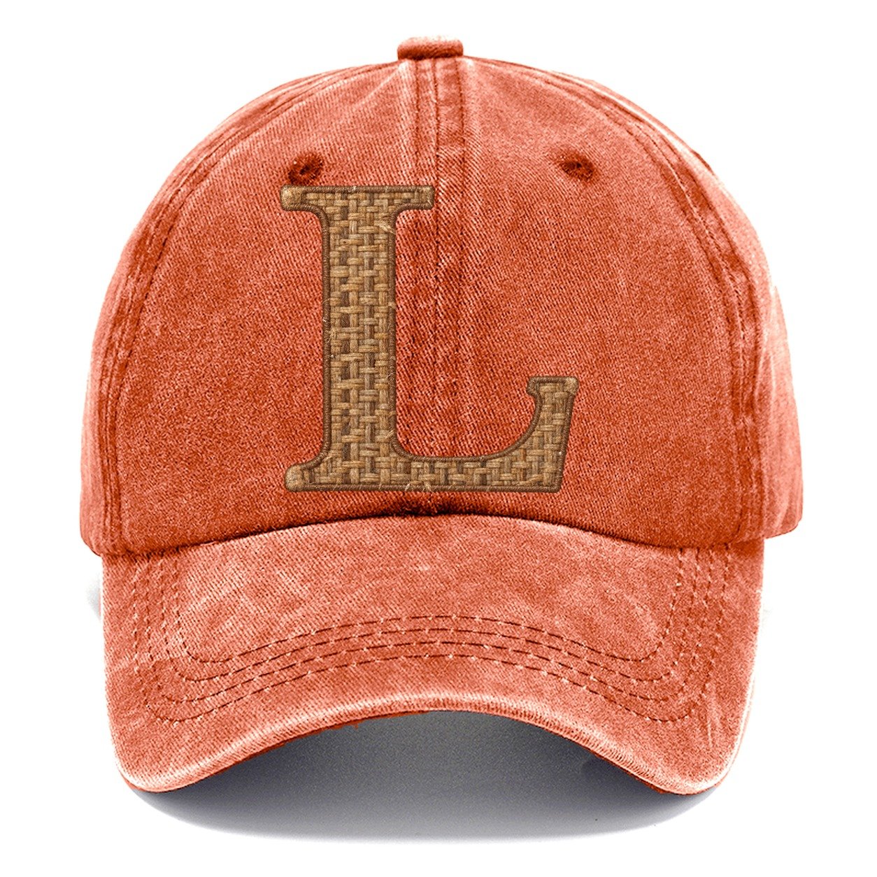 Woven Tweed L Monogram Classic Cap – Terracotta Clay