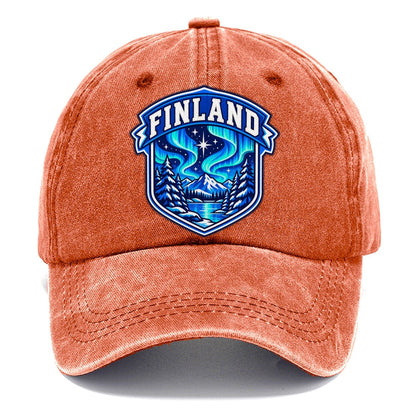 Finland Retro Badge Country Logos Classic Cap – Terracotta Clay