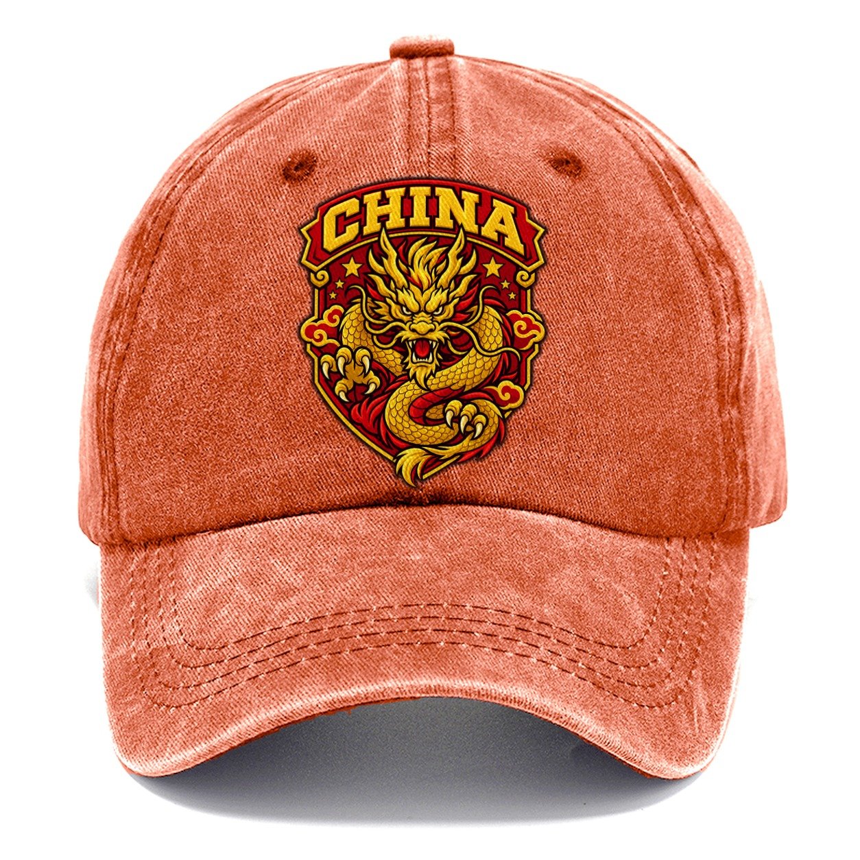 China Retro Badge Country Logos Classic Cap – Terracotta Clay