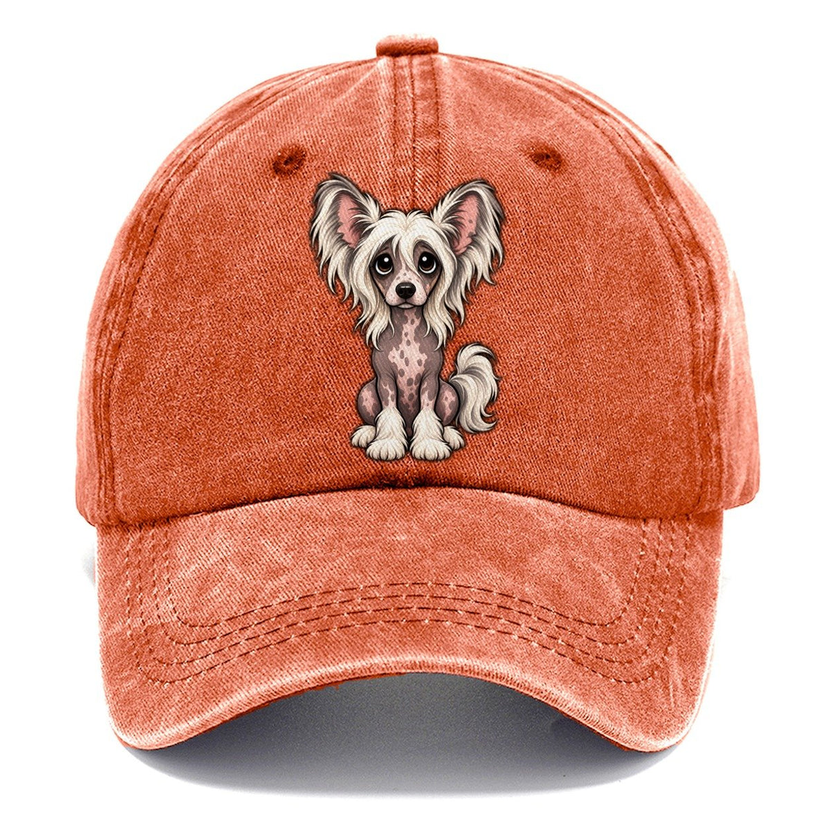 Chinese Crested Sitting Sweetheart Classic Cap – Terracotta Clay