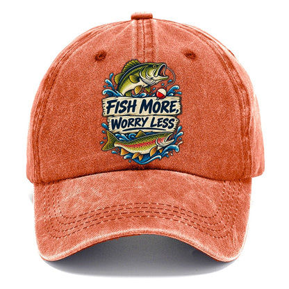 Fish More Worry Less Fishing Elegant Classic Cap – Terracotta Clay