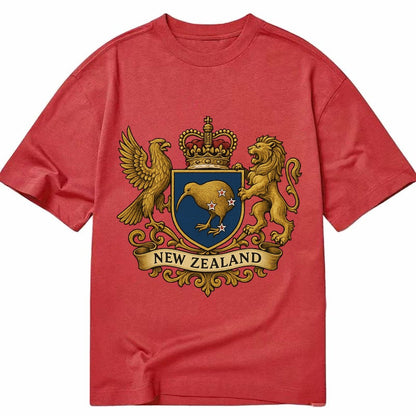 New Zealand Heritage Badge Kiwi With Southern Cross Styling Classic T-shirt – Red