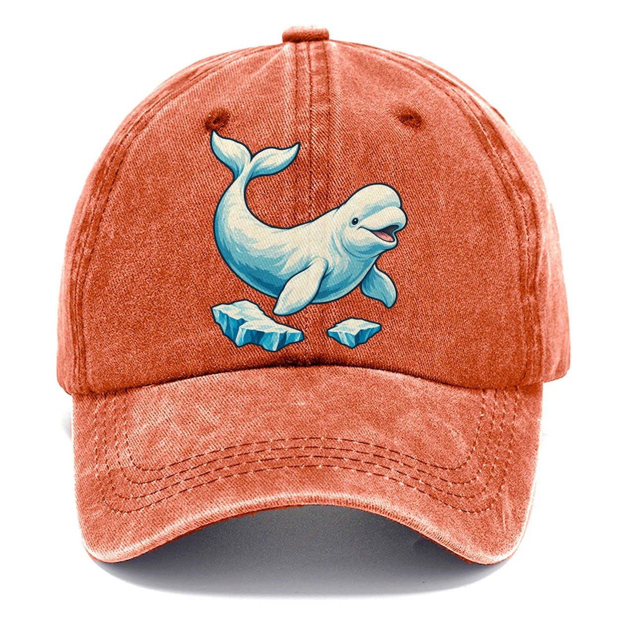 Beluga Whale And Floating Ice Canada Cultural Icons Classic Cap – Terracotta Clay