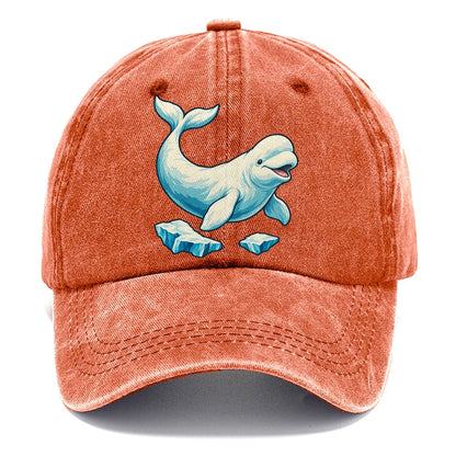 Beluga Whale And Floating Ice Canada Cultural Icons Classic Cap – Terracotta Clay