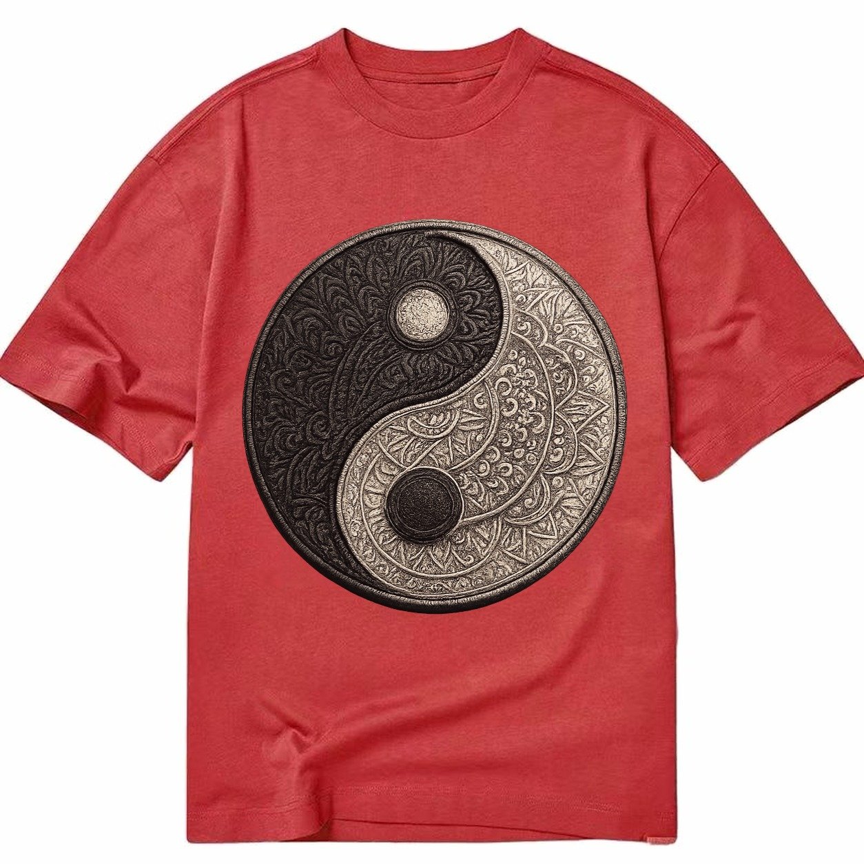 Mandala Yin Yang Classic T-shirt – Red
