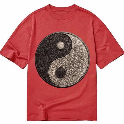 Mandala Yin Yang Classic T-shirt – Red